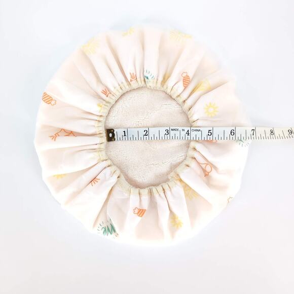 Double Layer Microfiber Terry Cloth Lined Quick-Drying Cream Unisex Shower Cap - Picture 7 of 13